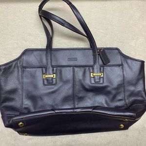 Coach navy blue tote bag